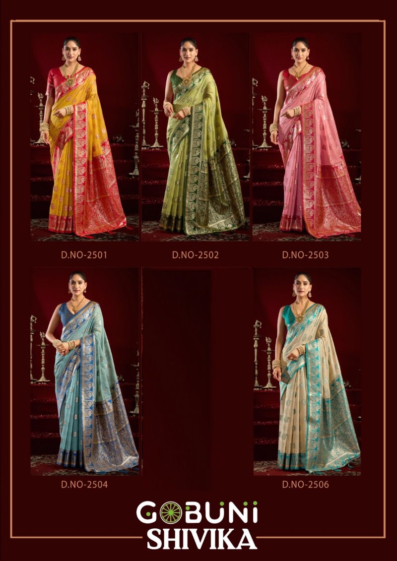 Shivika By Gobuni Fancy Modal Banarasi Jari With Zhallar Saree